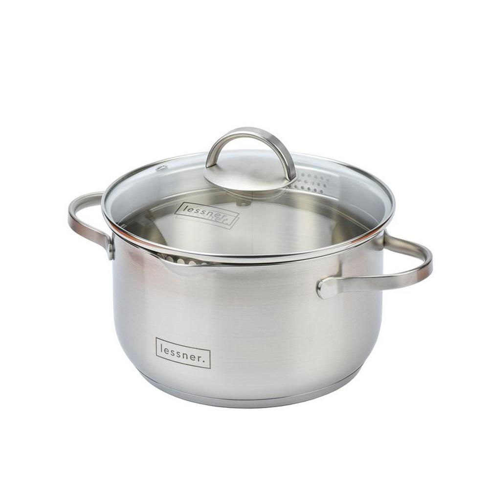  Каструля середньої висоти з кришкою L876 6 л 24 см Lessner 55876-24