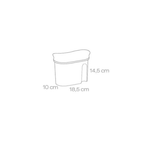  Контейнер для зберігання з подвійною кришкою зі шкалою 4food 1 л 18,5x9,5x14 см Tescoma 896950