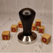  Темпер плаский з дерев`яною ручкою темне дерево Classic 58 мм VD 7053