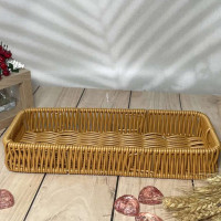  Кошик для столових приборів прямоугольный светлое дерево Serving 27x10x4 см China