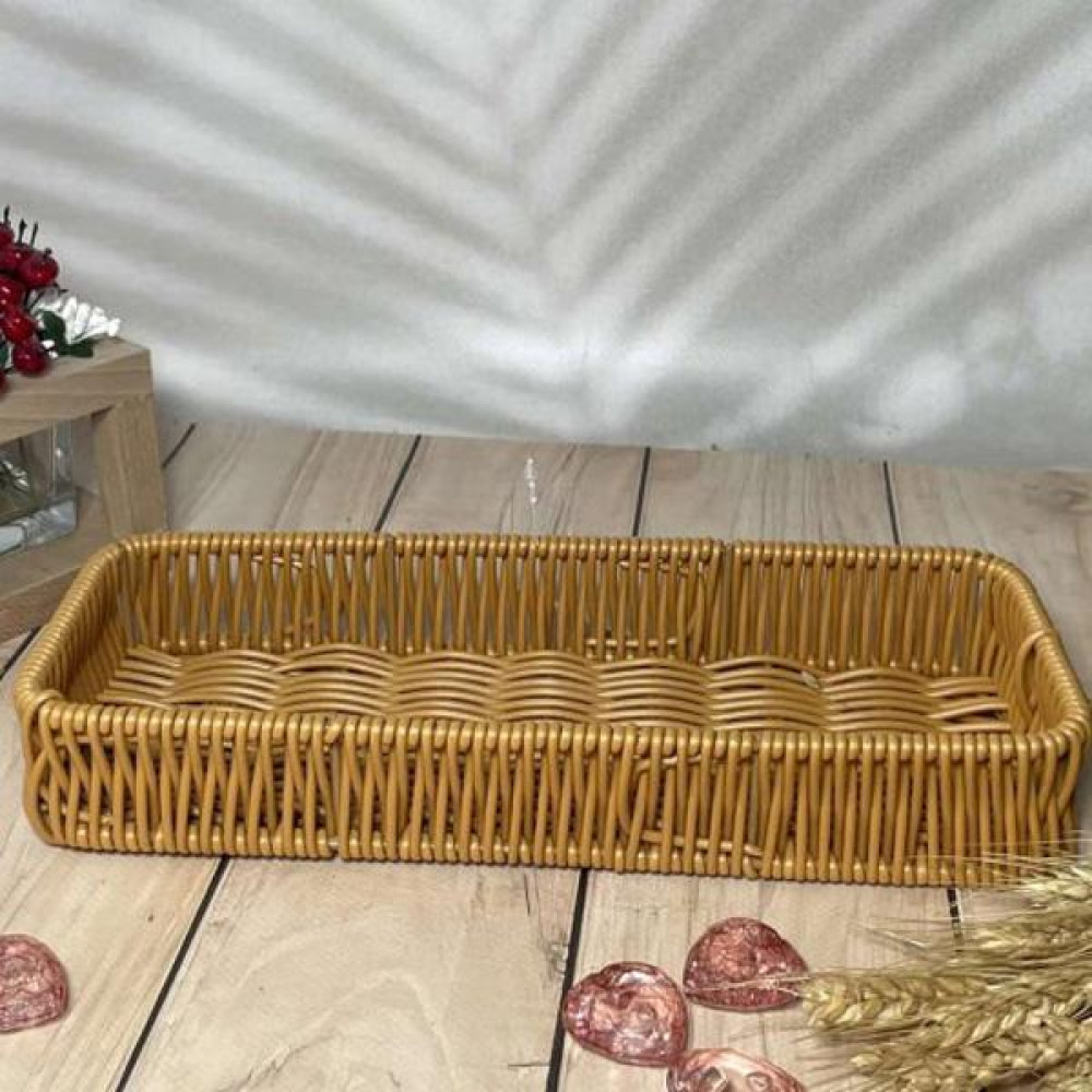  Кошик для столових приборів прямокутний світле дерево Serving 26x11x4 см China