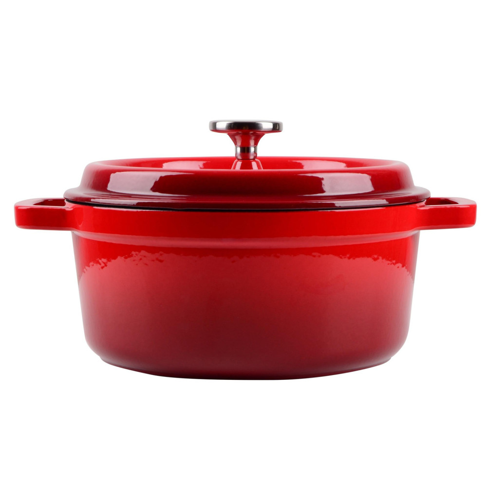  Каструля середньої висоти з кришкою червона Essen 2,9 л 22x15 см Ringel RG-2300-22
