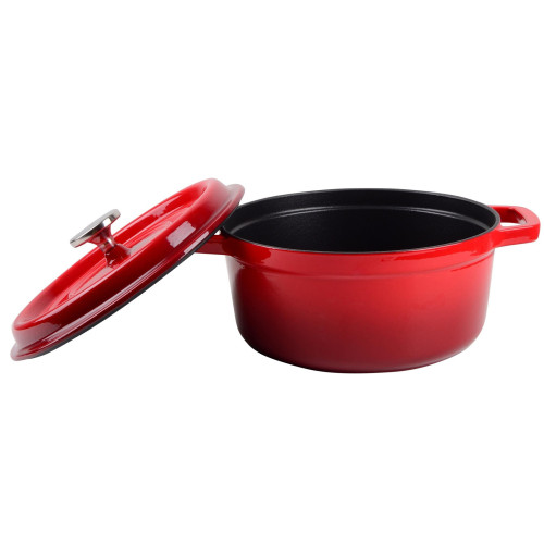  Каструля середньої висоти з кришкою червона Essen 2,9 л 22x15 см Ringel RG-2300-22
