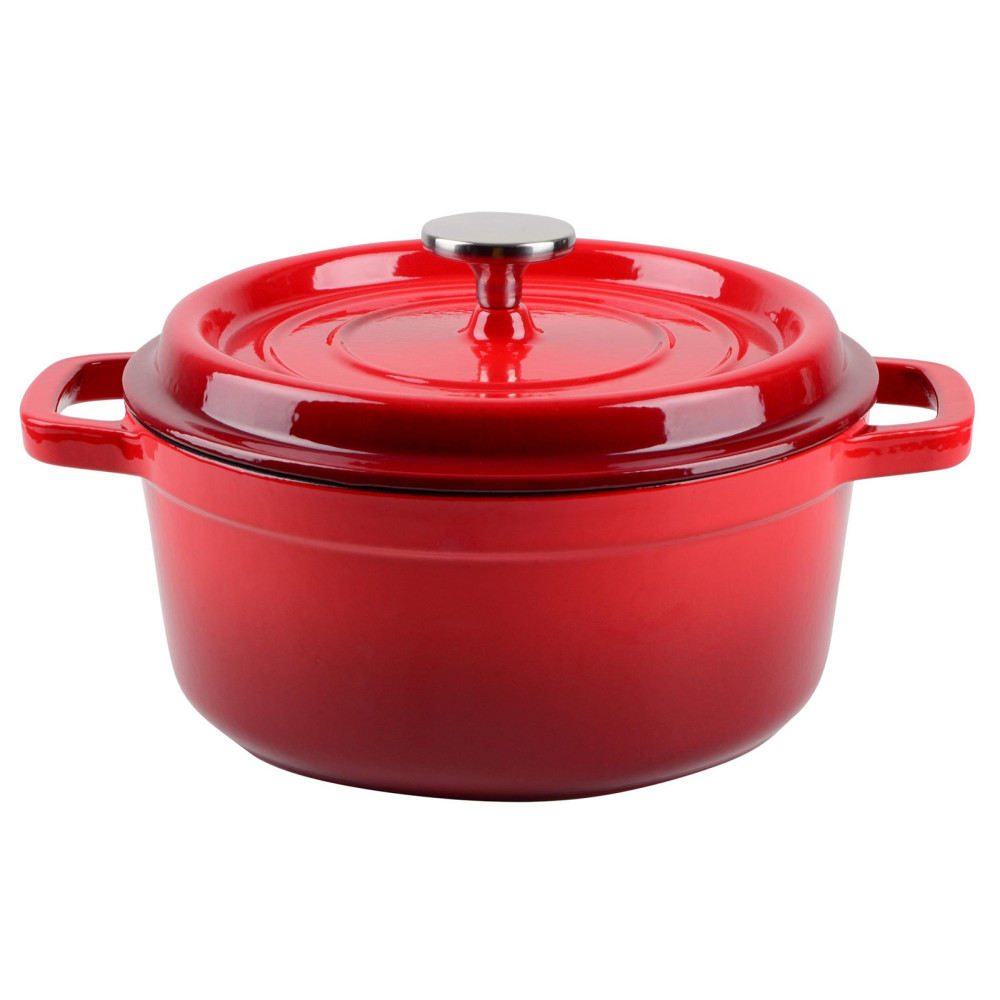  Каструля середньої висоти з кришкою червона Essen 3,8 л 24 см Ringel RG-2300-24
