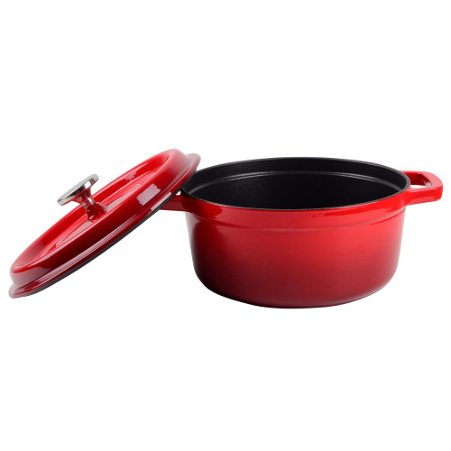  Каструля середньої висоти з кришкою червона Essen 4,8 л 26 см Ringel RG-2300-26