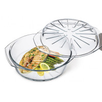  Кастрюля с крышкой в форме лотка для запекания круглая Classic 2,5 л 24x11 см Simax s6176-6186P