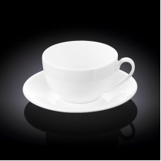  Кухоль джамбо з блюдцем біле White 400 мл Wilmax WL-993191 / AB