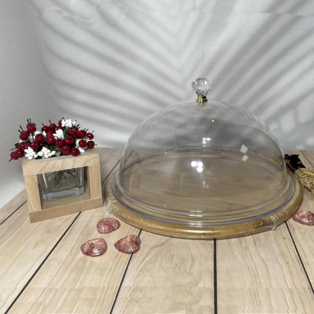  Дошка для сервіровки кругла з ковпаком Bamboo 31x17 см China bamb