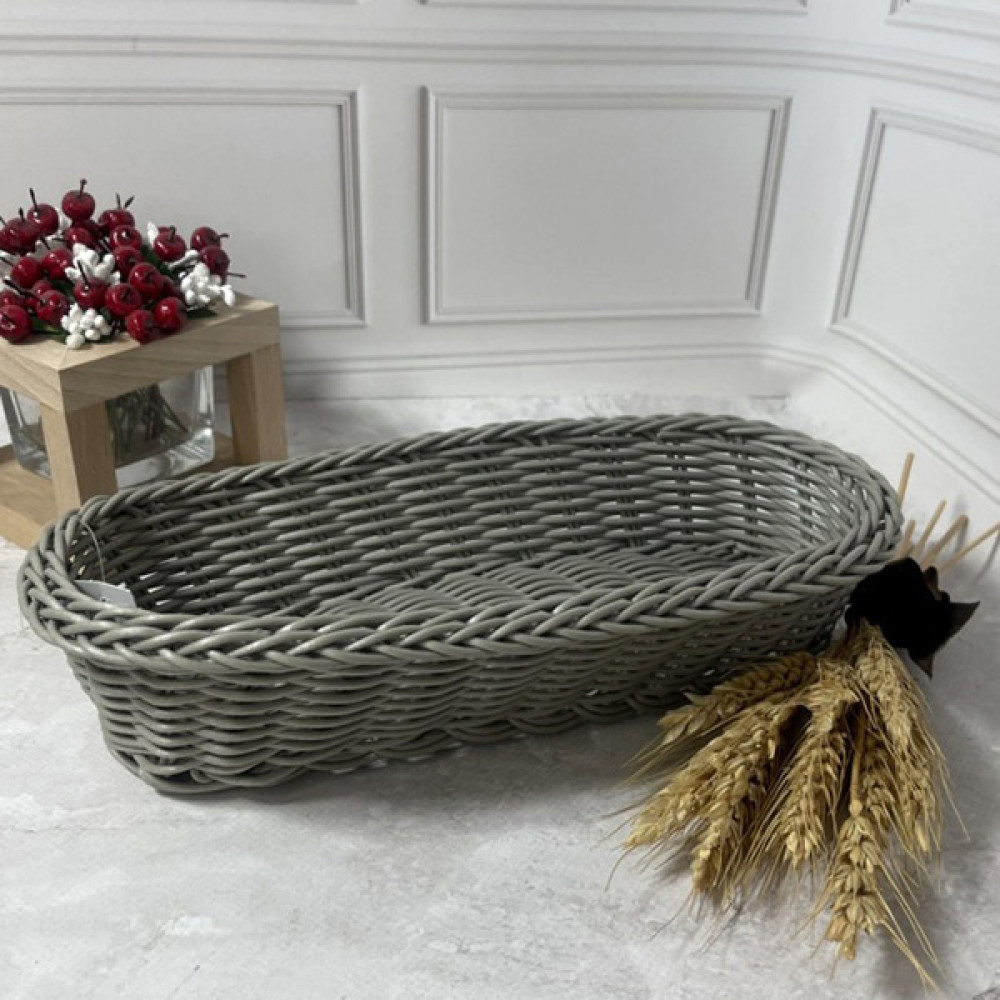  Кошик для столових приборів овальний сірий Serving 27x12x6 см China