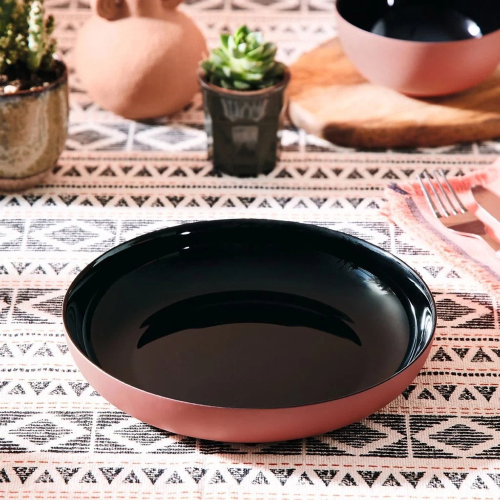  Блюдо кругле глибоке чорне з теракотовим Vicky terracotta 500 мл 21 см Luminarc, France