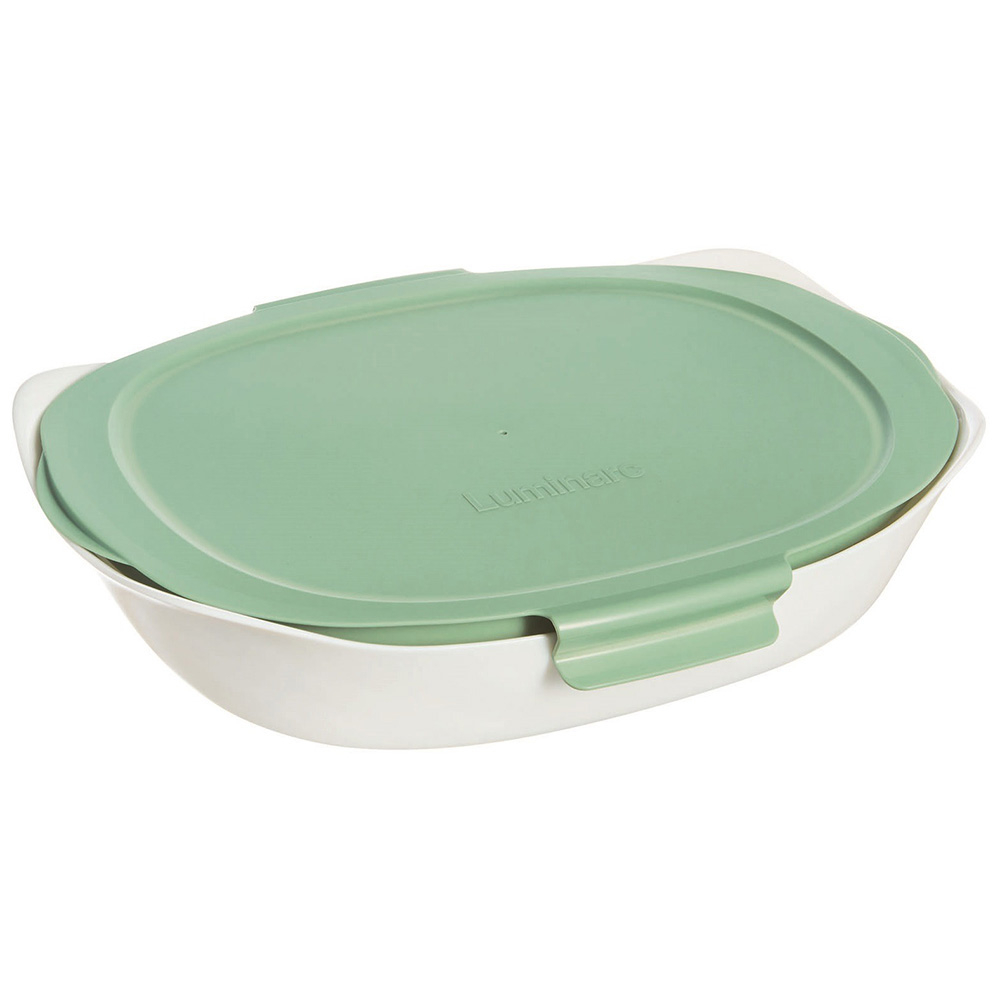  Форма для запікання та подачі прямокутна з кришкою біла Smart cuisine carine 34x25x8 см Luminarc, France