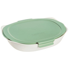  Форма для запікання та подачі прямокутна з кришкою біла Smart cuisine carine 34x25x8 см Luminarc, France