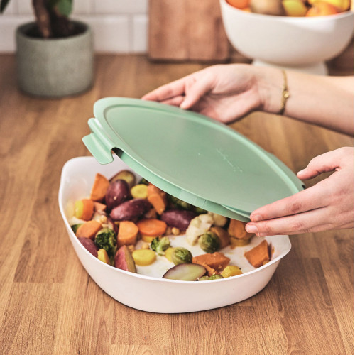  Форма для запікання та подачі прямокутна з кришкою біла Smart cuisine carine 34x25x8 см Luminarc, France