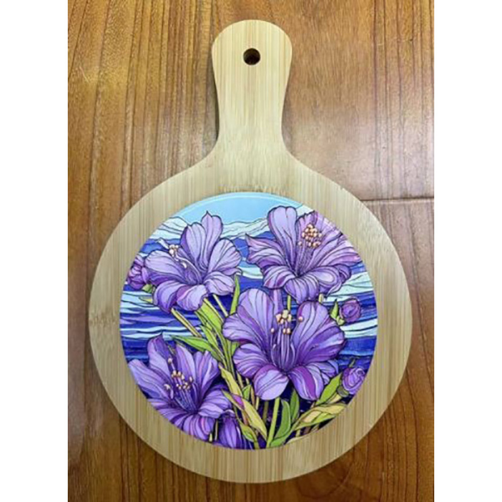  Підставка під гарячий посуд - дошка з ручкою кругла Iris 19x27 см Limited edition B160069