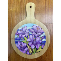  Підставка під гарячий посуд - дошка з ручкою кругла Iris 19x27 см Limited edition B160069