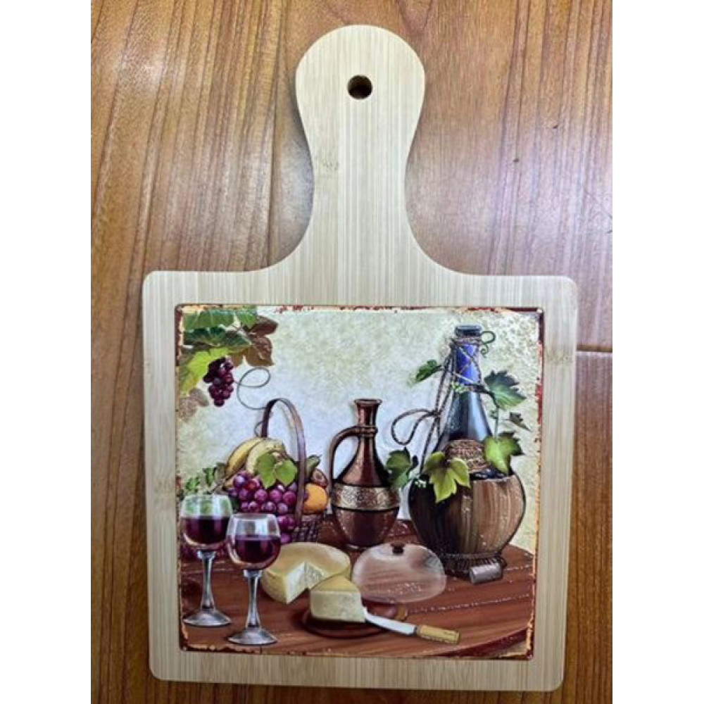  Підставка під гарячий посуд - дошка з ручкою квадратна Wine cheese 18x18x28 см Limited edition B160071