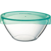  Салатник круглий з кришкою бірюзова кришка Box keep n 2,6 л 23 см Luminarc, France