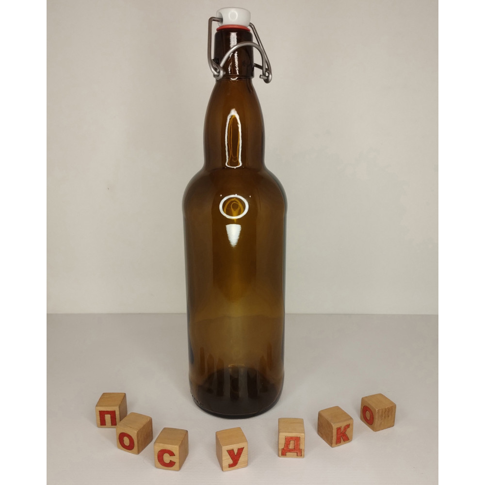 Пляшка з бугельним корком коричнева Litva 1 л EuroGlass 441100