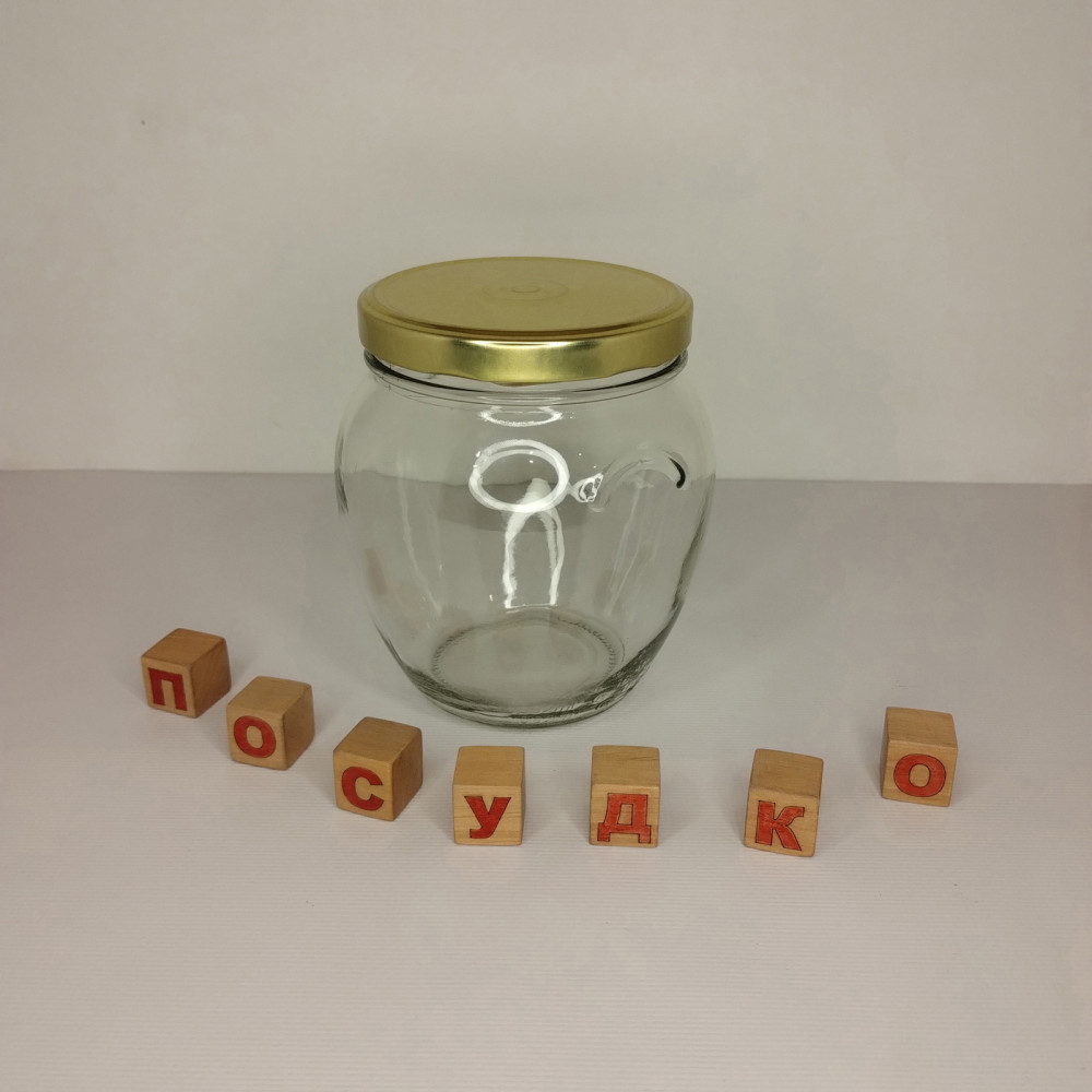  Банка твіст-офф з кришкою з вушками амфора TO100 970 мл 14x12 см EuroGlass 327100