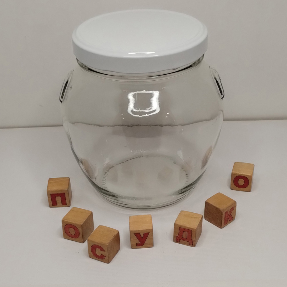  Банка твіст-офф з кришкою з вушками амфора TO110 1,57 л 15x15 см EuroGlass 724110