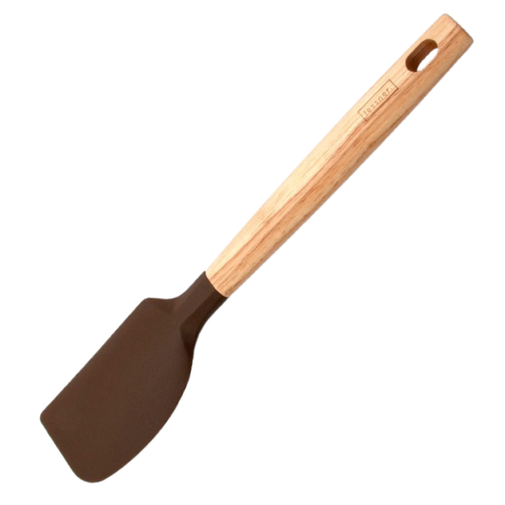  Лопатка силіконова з дерев`яною ручкою шпатель Chef choco 33 см Lessner 10335
