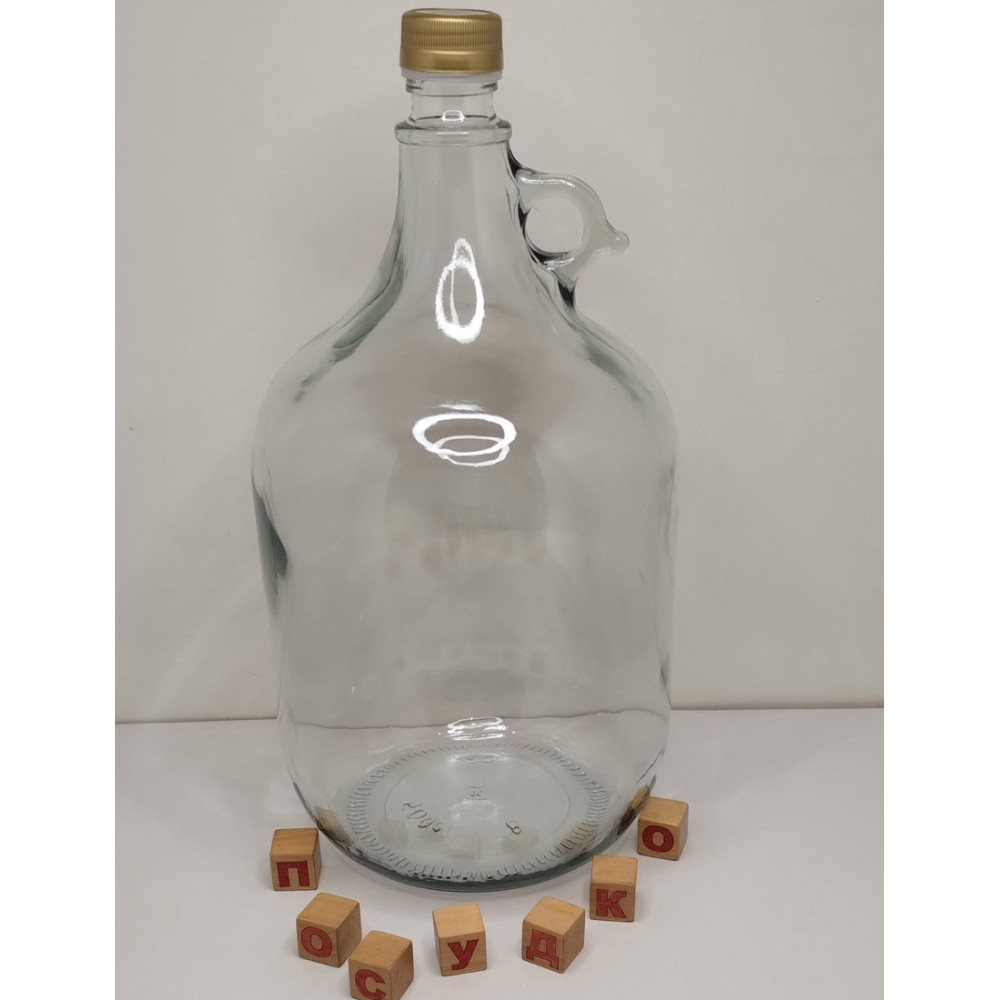 Бутель з різьбовою кришкою з ручкою PP 35 STD прозорий Сулія 5 л EuroGlass 993500